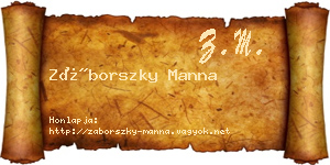 Záborszky Manna névjegykártya